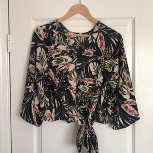 Poly floral blouse
